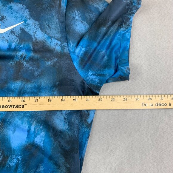 Nike Mens Shirt Medium Blue Ombre Print Polo Golf Dri Fit Stretch Performance - Picture 5 of 9